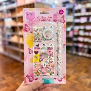 Kit Escolar Fadinha 5 peças - FOFY - BLISTER