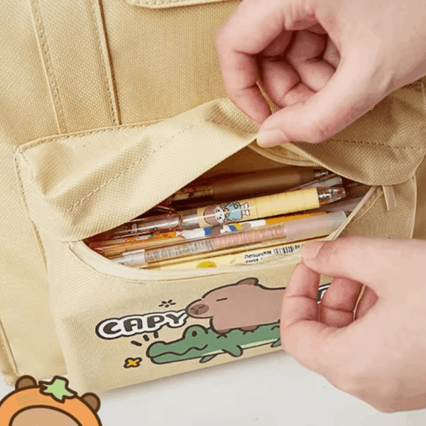 Bolsa de Ombro c/ Bolso Externo Capivara