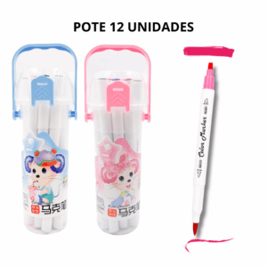 Caneta TOUCH + BRUSH Ponta Pincel - Marcador PARA COLORIR - POTE 12 CORES