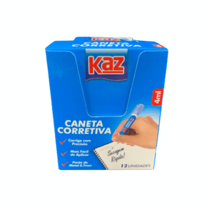 Caneta Corretiva Branca 4ml KAZ - CX 12 UND