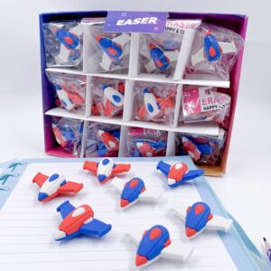 Borracha 3D Avião - Kit 4 Und