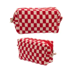 Necessaire Bauzinho Tricô VERMELHA 16x11x6cm - FLORIE - UND