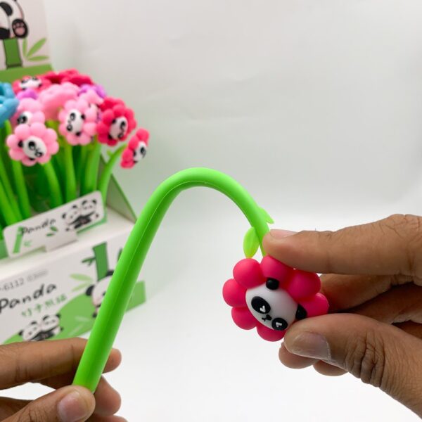 Caneta Flexível Dançante Flor Panda - CX 48 UND