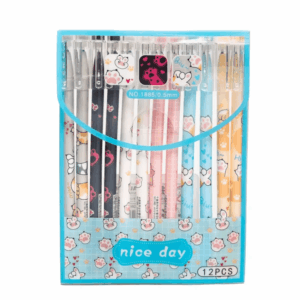 Kit Caneta Gel Apagável Gatinho 12 Und - IMPORTADO - BLISTER