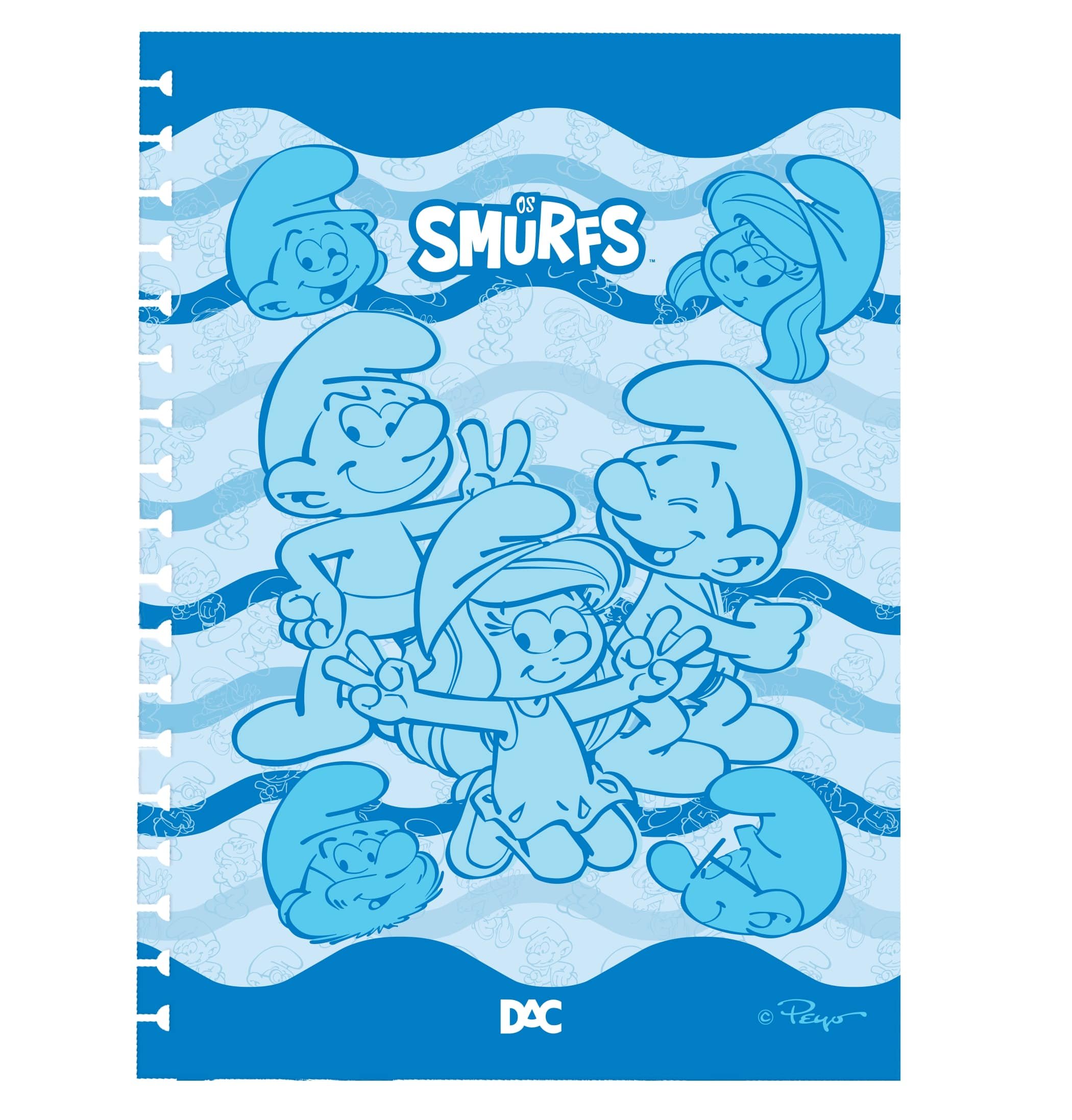 Caderno Smart Colegial Smurfes 80 fls - DAC