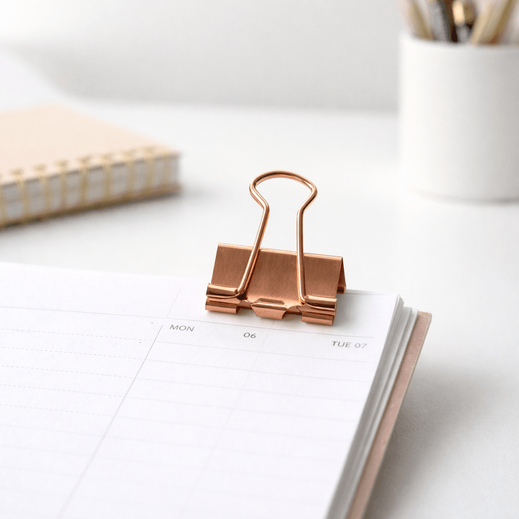 Prendedor de Papel Rose Gold Elegance 12 Peças - KAZ - UND