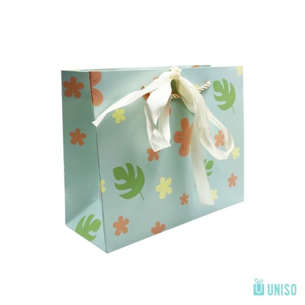 Embalagem Sacola Presente Floral c/ Fita M 4,5x19,5x9,5cm  - UNISO - UND