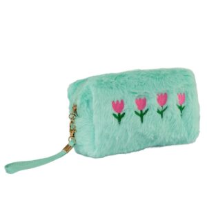 Estojo Necessaire Pelúcia VERDE 20x13x10cm - FLORIE - UND