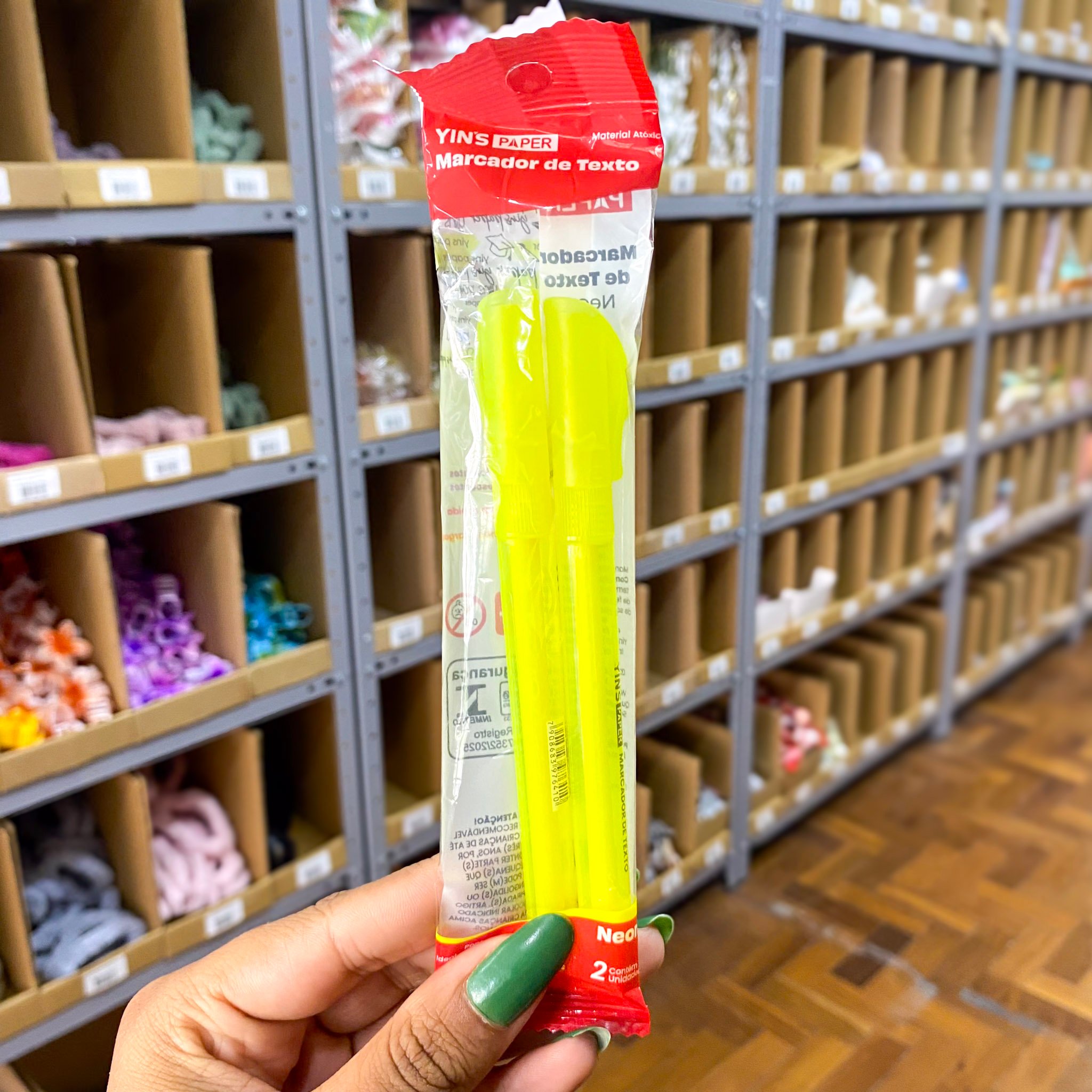 Marca Texto Neon Amarelo c/2 Und - YINS PAPER - BLISTER