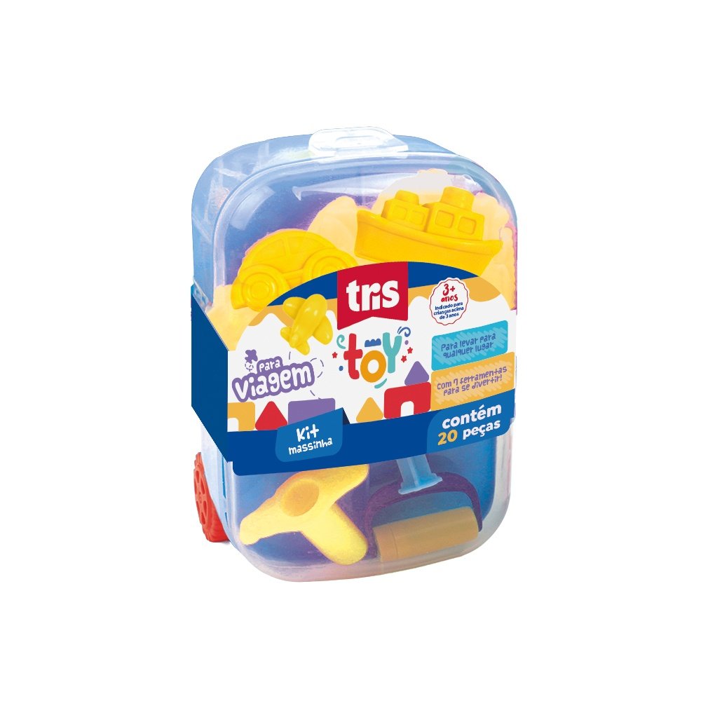 Kit massinha de Modelar Mala 20 Peças - TRIS - UND
