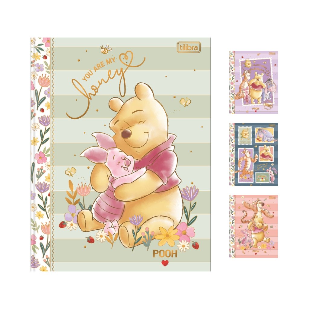 Caderno Colegial Costurado LUXO 80 fls URSINHO POOH - TILIBRA - UND