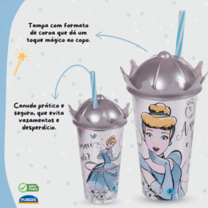 Copo Coroa Cinderela 500 ml - PLASÚTIL - UND