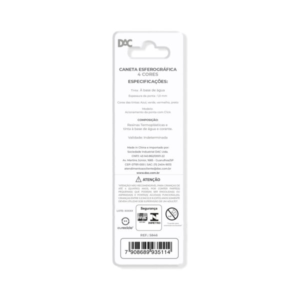Kit Caneta Esferográfica 6 Cores Lume - DAC