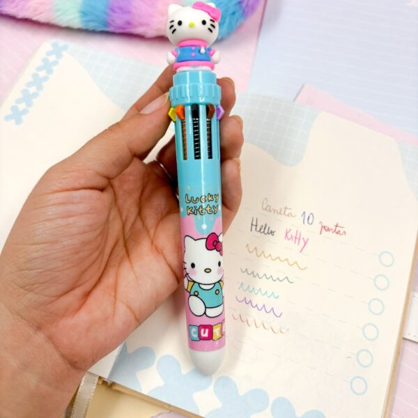 Caneta 10 Cores  Hello Kitty