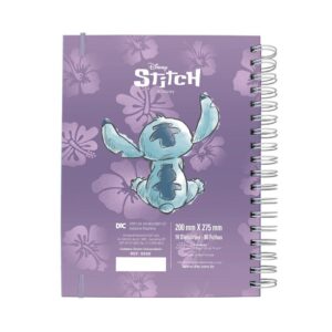 Caderno Smart Universitário 10 Divisórias Stitch Lilás 80 fls - DAC