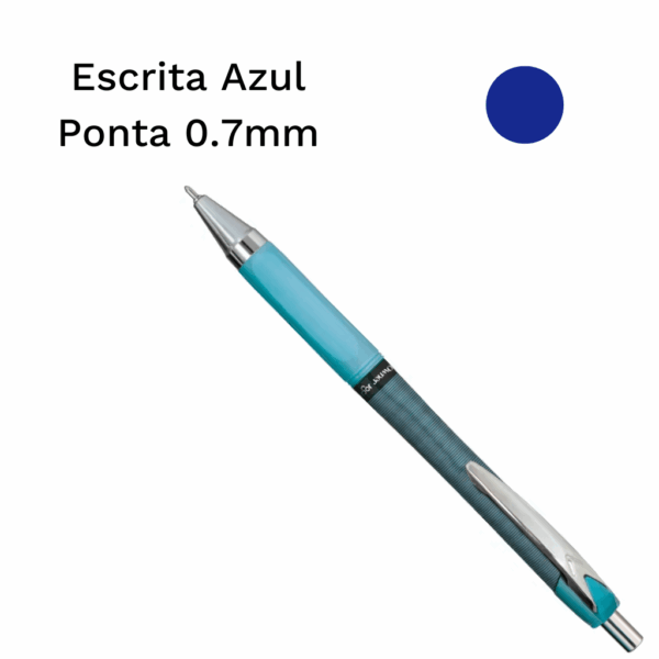 Caneta Esferográfica Owner 0.7mm Azul Leonora - Kit 4 Und