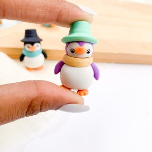 Borracha Fofa 3D Pinguim - PACOTE 6 UND