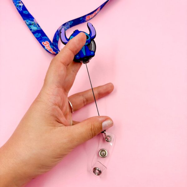 Cordão Estampado Stitch c/ Prendedor - 3 Und