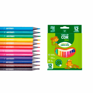 Lápis de Cor 12 Cores Eco Mini Sextavado LEO E LEO - BLISTER