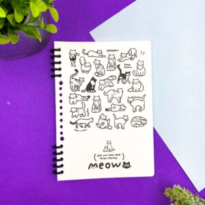 Caderno A5 Espiral  Reposicionável Gatinho Purr 52 fls 14,2x20,5cm - IMPORTADO - UND