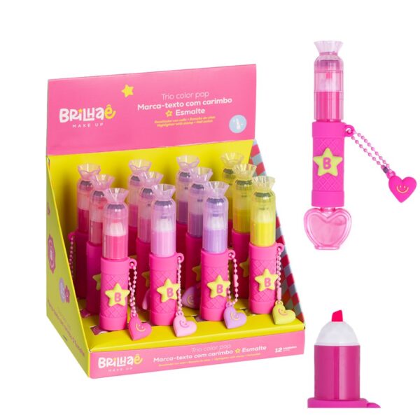 Make Marca Texto c/ Carimbo + Esmalte Trio Color Pop - BRILHAE - UND