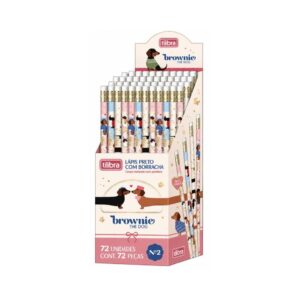 Lápis Redondo c/ Borracha N.2 Brownie The Dog - TILIBRA - PACOTE 12 UND
