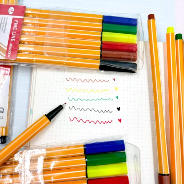 Caneta Fine Liner Marker 6 Cores