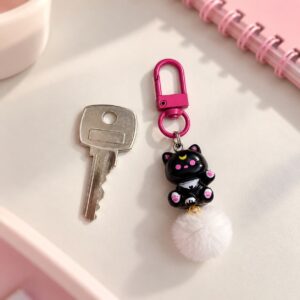 Chaveiro Tendência Charm p/ Celular Gatinho Pompom - IMPORTADO - UND