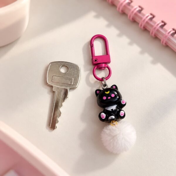 Chaveiro Tendência Charm p/ Celular Gatinho Pompom - IMPORTADO - UND