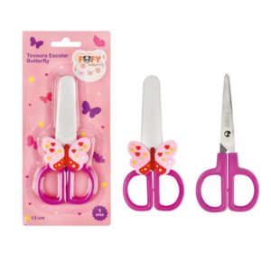 Tesoura Escolar Butterfly - FOFY - BLISTER 1 UND