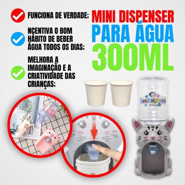Mini Dispenser Água 300 Ml Gatinho