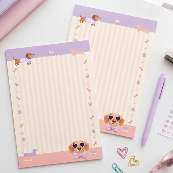 Papel de Carta Trendy Dachshund Cachorro Salsicha 48 Fls - DAC