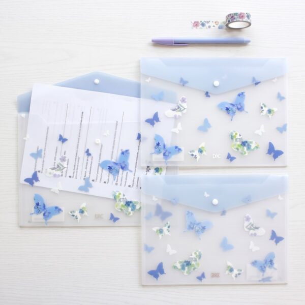 Pasta Envelope Malote A4 com Botão Butterfly Borboletas - DAC