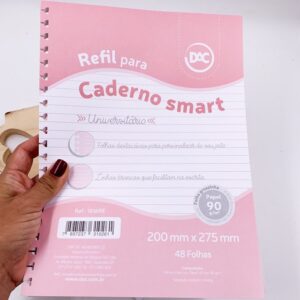 Refil Caderno Smart Universitário Rosa 48 Folhas DAC