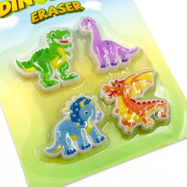 Borracha 2 D Dinossauros - Cartela 4 Und