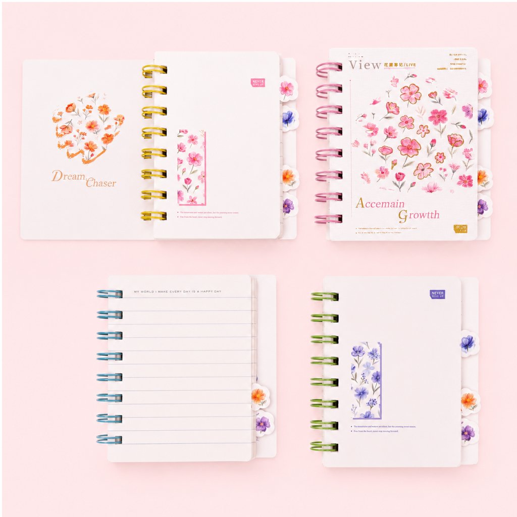 Caderno A7 Flores de Outono 9,7x11,3cm 80 fls - IMPORTADO - UND
