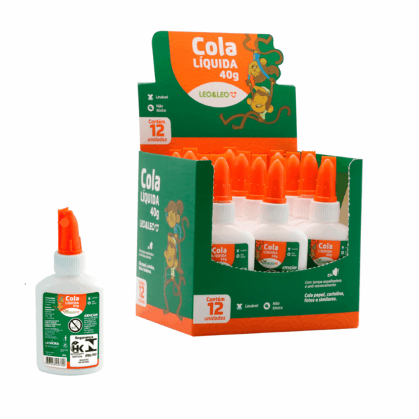 Cola Branca Líquida 40g - LEO E LEO - CX 12 UND