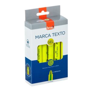 Marca Texto Fluorescente em Gel AMARELO BRW - CX 12 UND