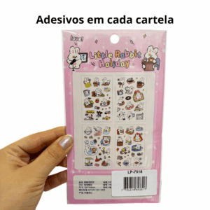 Pacote c/ 4 Cartelas Adesivo COELHINHO Cute - IMPORTADO - UND