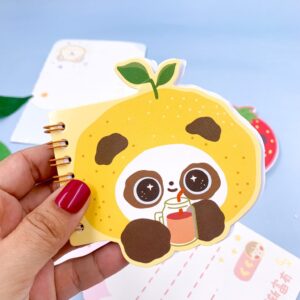 Mini Caderno Aramado Panda Frutinhas