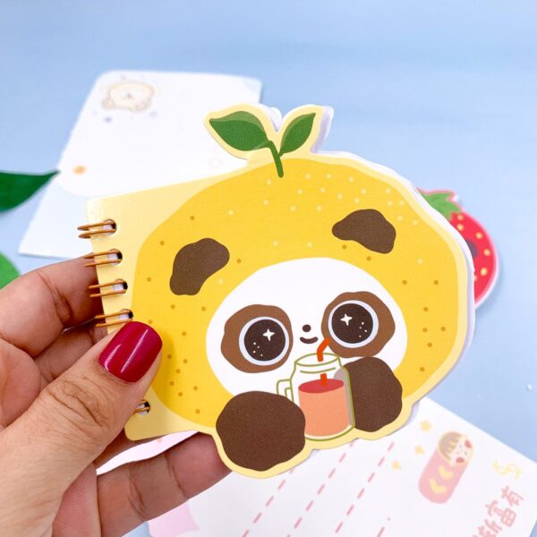 Mini Caderno Aramado Panda Frutinhas