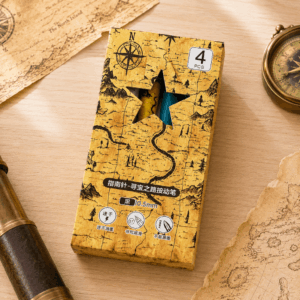 Kit Caneta Clic Premium Mapa c/ Bússola 4 UND - IMPORTADO - BLISTER