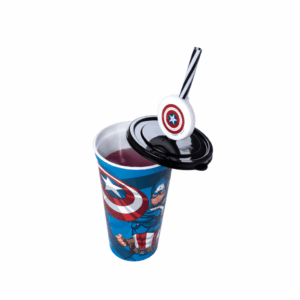 Copo Refri c/ Pin Capitão América 500 ml - PLASÚTIL - UND