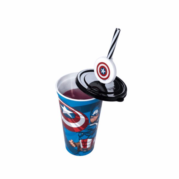 Copo Refri c/ Pin Capitão América 500 ml - PLASÚTIL - UND