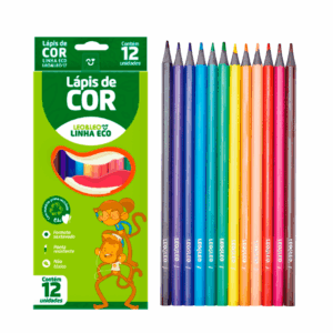 Lápis de Cor Eco Sextavado Flex Ecológico 12 Cores  - LEO e LEO - BLISTER