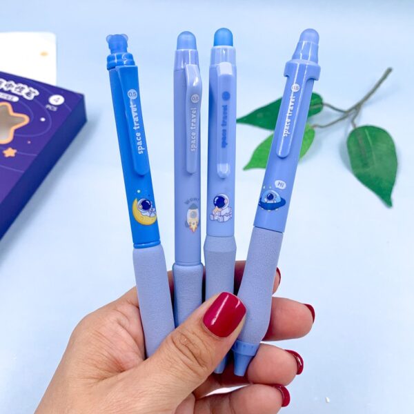 Caneta Esferográfica Apagável Premium Astronauta - Cx 4 Und