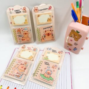 Kit Mini Caderno c/ Fechamento + Bloco de Notas Capivara Kawaii - UND