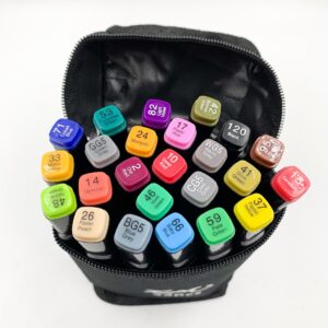 Caneta TOUCH Marcador Ponta Dupla PARA COLORIR - MALETA 24 CORES