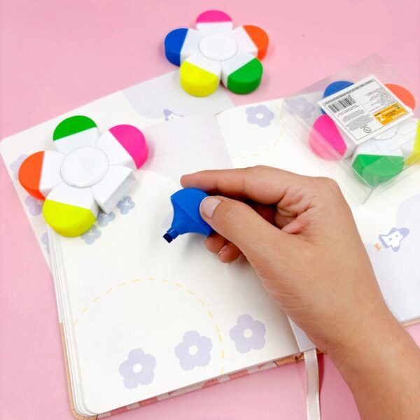Marca Texto Spinner Flor 5 Cores
