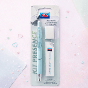 Kit Escolar Lapiseira 0.7 mm + Grafite + Borracha - KAZ - BLISTER